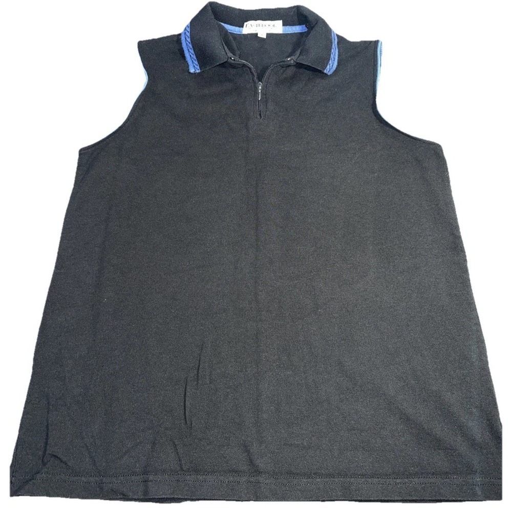 Eastbrook Clothing Company Women's Sleeveless Quarter Zip Shirt XL Cotton